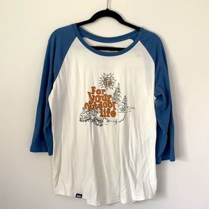 REI Outdoor 70s inspired baseball Tee